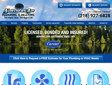 Tablet Screenshot of northernairplumbing.com